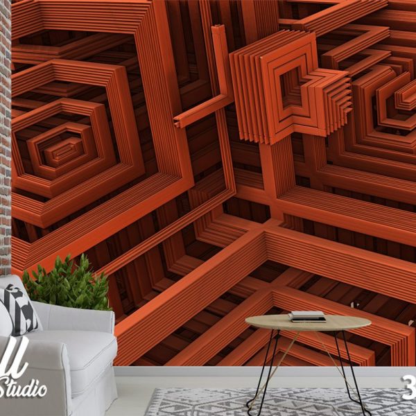 3D foto tapeta narandžaste kocke 3D-29 - 3d fototapete