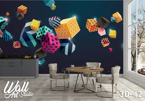 3D foto tapeta rasute kockice 3D-42 - 3d fototapete