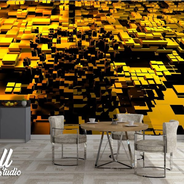 3D foto tapeta zlatna struktura 3D-5 - 3d fototapete