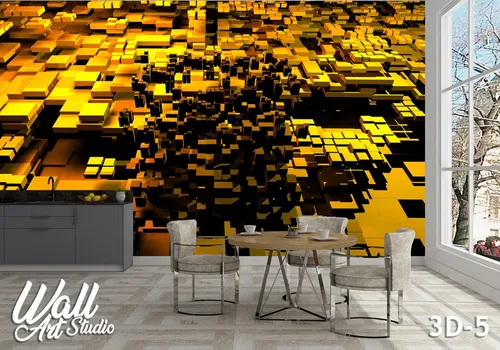 3D foto tapeta zlatna struktura 3D-5 - 3d fototapete