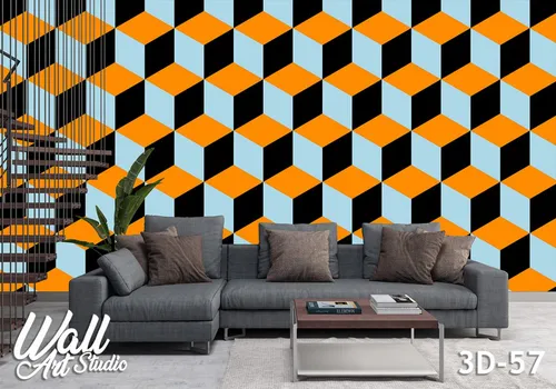 3D foto tapeta kockice šara 3D-57 - 3d fototapete