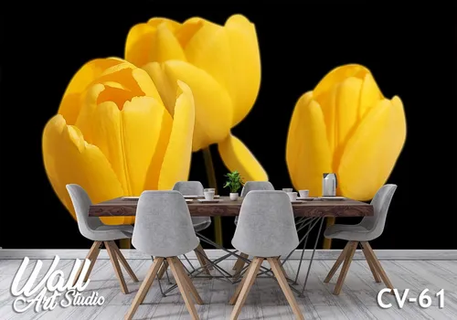 Cveće foto tapeta žuti tulipani - Tapete za zid Cveće