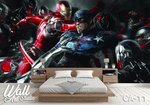 Foto tapeta Captain America vs Iron man vs Ultron - Tapete za zid Marvel