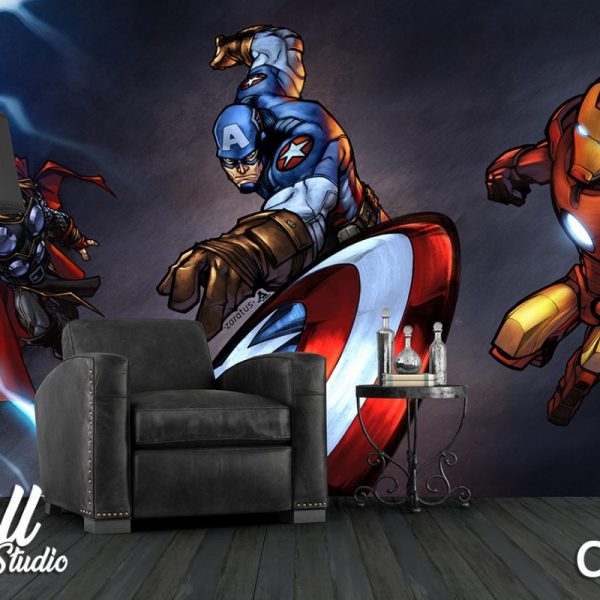 Foto tapeta Captain America vs Thor vs Iron man - Tapete za zid Marvel