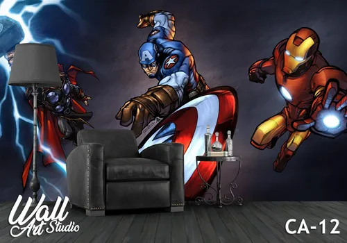 Foto tapeta Captain America vs Thor vs Iron man - Tapete za zid Marvel