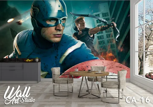 Foto tapeta Captain America vs Hook eye - Tapete za zid Marvel