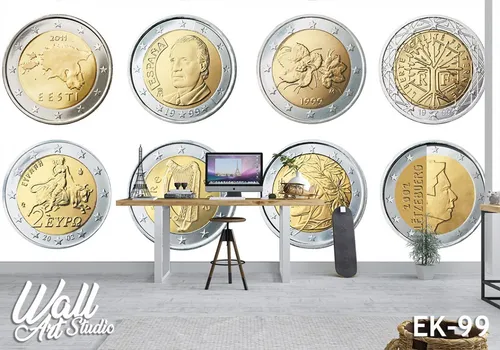 Foto tapeta euro kovanice - Tapete za zid Ekonomija