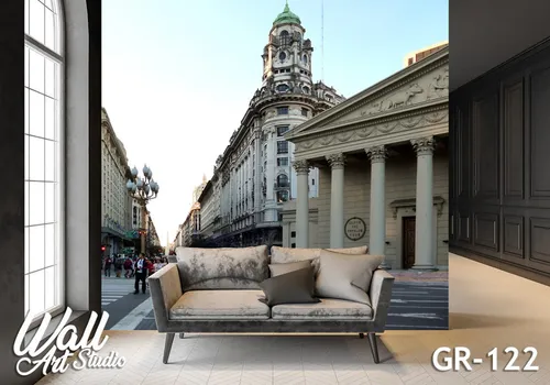 Foto tapeta gradska ulica i zgrade - Fototapete za zid - Gradovi