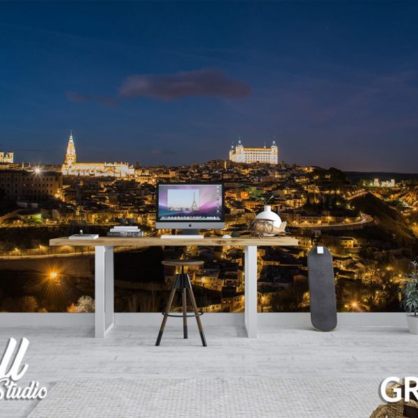 Foto tapeta panorama grada noću - Fototapete za zid - Gradovi