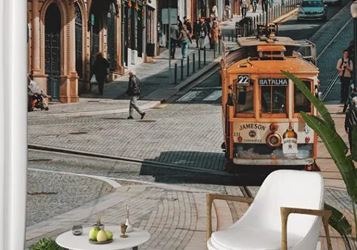 Foto tapeta tramvaj 1 - Fototapete za zid - Gradovi