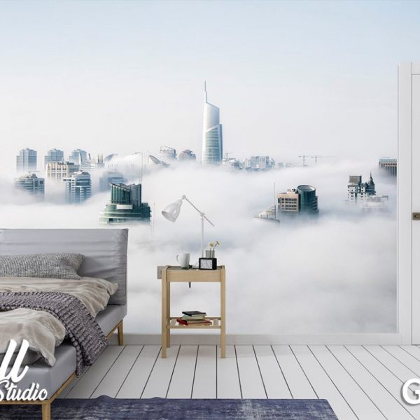 Foto tapeta grad u magli - Fototapete za zid - Gradovi