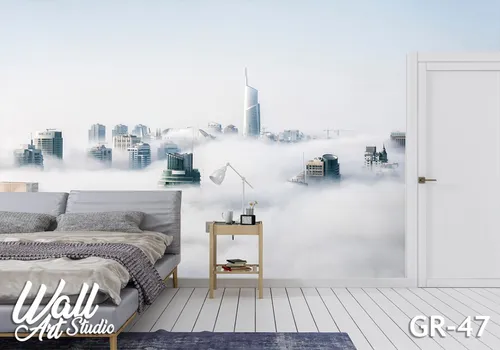 Foto tapeta grad u magli - Fototapete za zid - Gradovi