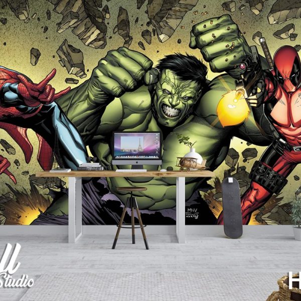 Foto tapeta Hulk vs Spiderman vs Deadpool - Tapete za zid Marvel