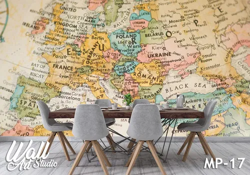 Foto tapeta mapa Evrope - Tapete za zid Mape sveta