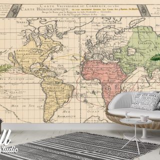 Foto tapeta mapa sveta 17. vek - Tapete za zid Mape sveta