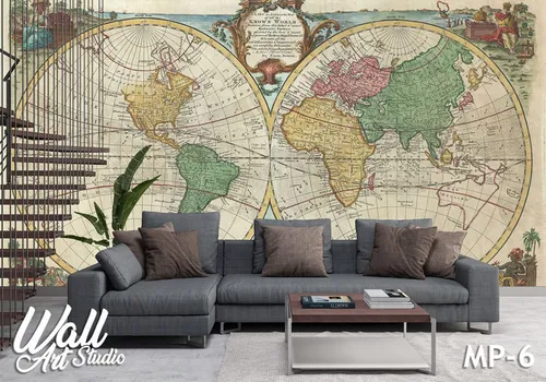 Foto tapeta stara mapa sveta 75 - Tapete za zid Mape sveta
