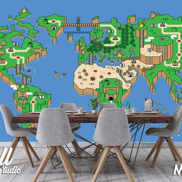Foto tapeta dečija mapa sveta - Tapete za zid Mape sveta