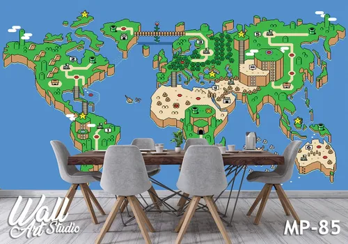 Foto tapeta dečija mapa sveta - Tapete za zid Mape sveta