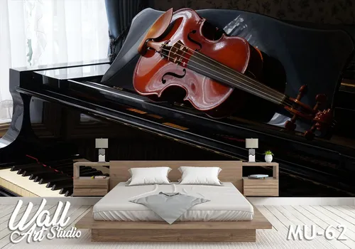 Foto tapeta klavir i violina - Tapete za zid Muzika