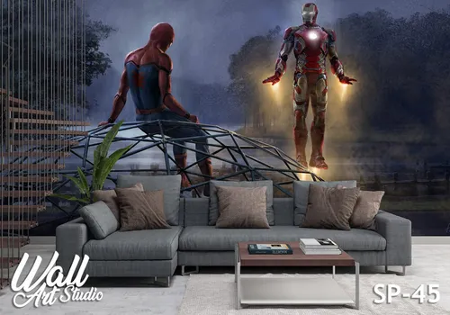Foto tapeta Spiderman vs Iron man - Tapete za zid Marvel