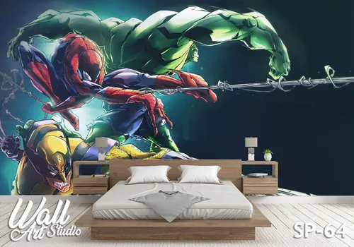 Foto tapeta Spiderman vs Hulk vs Wolverine - Tapete za zid Marvel