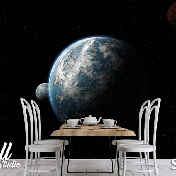 Foto tapeta planeta i satelit - Tapete za zid Svemir