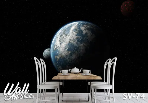 Foto tapeta planeta i satelit - Tapete za zid Svemir