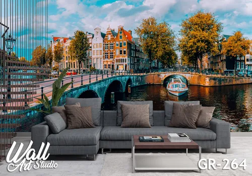 Foto tapeta Amsterdam most 2 - Fototapete za zid - Gradovi